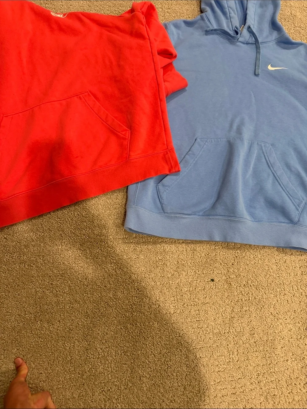 Nike Hoodies Duo — Pink & Light Blue Pullover Hoodies
